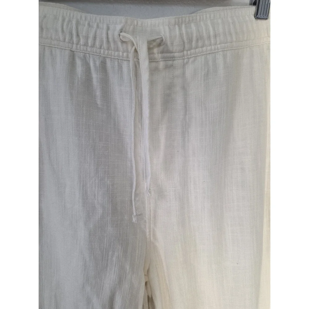 Onia Men's Pants XL Off-White Casual Cotton Linen Resort Trousers Slacks